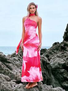 Amorya Elegant Women's Pink Floral Summer Maxi Dress,Wedding Ninang Special Occasion Spaghetti Strap Vacation Beach Date Fashion Ladies Zanea Yisikado Dress - Multicolor - View 4