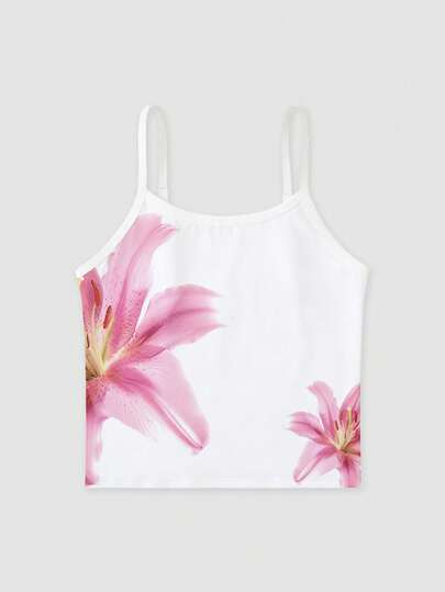 1 chiếc áo lót hai dây in hoa mềm mại và thoải mái dành cho bé gái tuổi teen 13-16 tuổi, phù hợp cho mọi mùa.