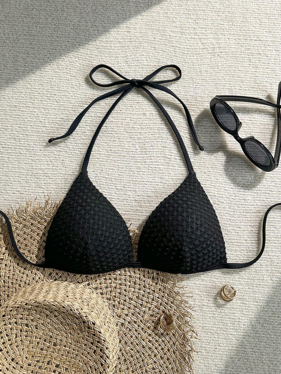 Aveloria Modichic Áo bơi không lưng, màu trơn, chất liệu vải có họa tiết, thích hợp cho mùa xuân/hè. - màu đen - Xem 1