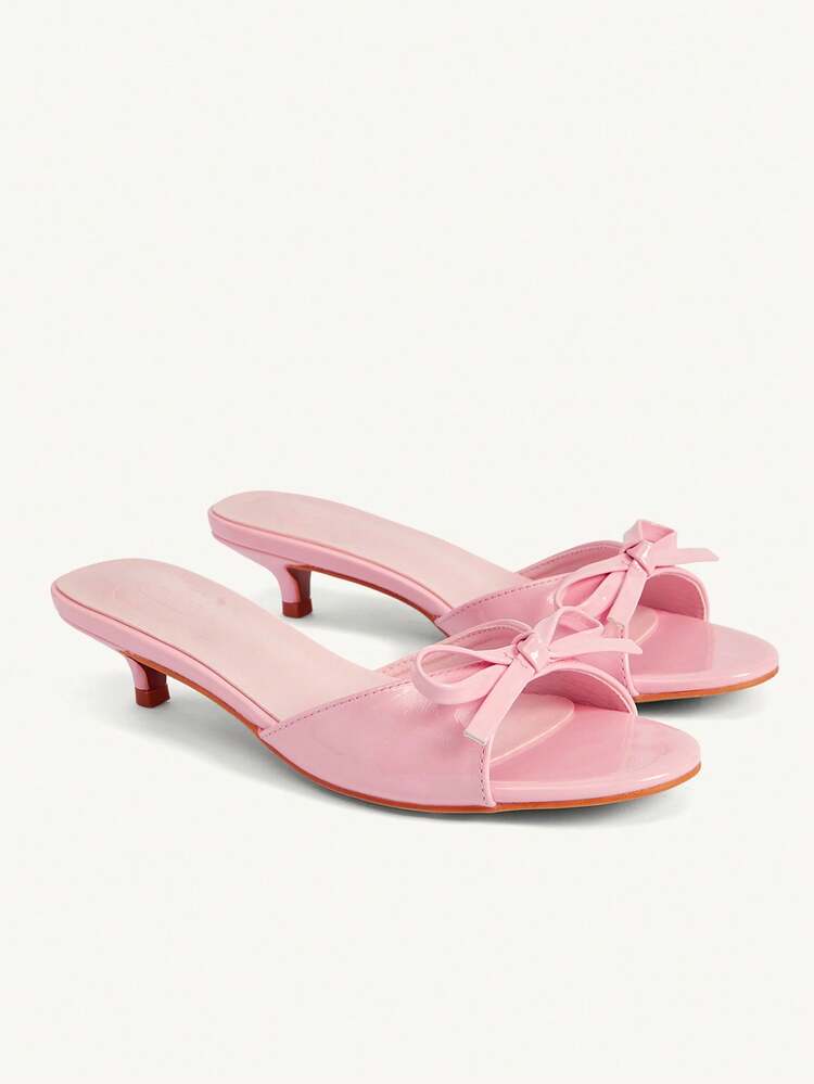 CUCCOO CHICEST Women Shoes Pink Bow Design Elements Fashion Comfortable Kitten And Slippers