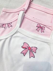 SHEIN 3件套女婴提花吊带背心。无袖设计，清爽透气，可爱时尚，马卡龙粉彩色系，甜美又显身材。面料柔软舒适，休闲风格，适合春夏户外、度假、日常穿着。 - 粉色 - 查看 7