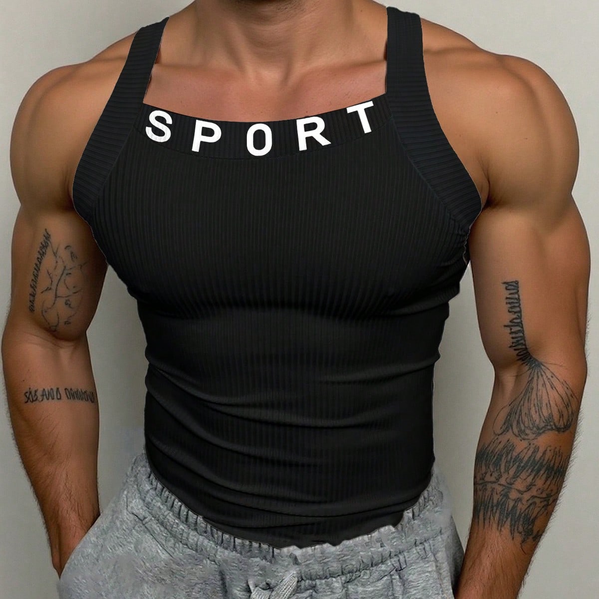 Camiseta de tirantes deportiva para hombre, casual para correr al aire libre, gimnasio
