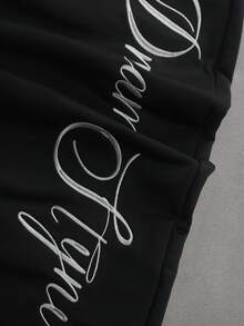 STYNVO Men's Fashionable Contrast Color Waistband Wide Leg Sweatpants - Black - View 5