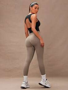 Lumalex Áo sơ mi thể thao có lưng khoét lưng chắc chắn - màu đen - Xem 8