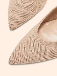 CUCCOO BASICS 女士夏季度假尖头踝带极简高跟鞋 - 杏色 - 查看 4