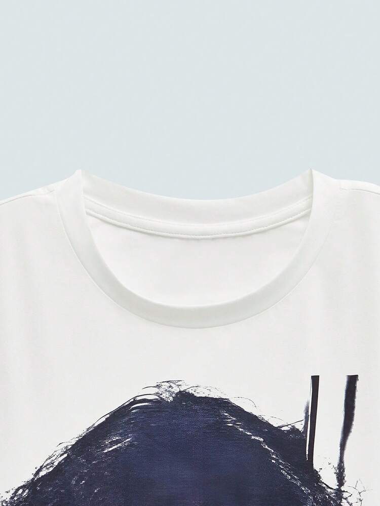 Modcrash 男士新款时尚嘻哈印花T恤 - 白色 - 查看 4