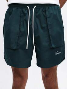 SUMWON Men's Cargo Pocket Board Shorts Summer Beach Swim Trunks Quick Dry Swimwear For Vacation - Green - View 5