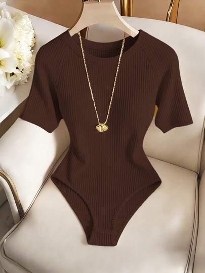 Franclia 优雅女士连体衣，休闲连体衣，圆领连体衣，日常连体衣，短袖连体衣