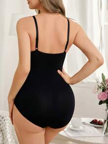 Moonlight&Mama Pregnant Women's Minimalist Solid Color Seamless High Elasticity Soft Camisole Shapewear, Can Be Worn Outerwear - Black - View 3