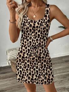 SHEIN LUNE Women's Casual Printed Short Dress, Suitable For Spring And Summer - Multicolor - View 4