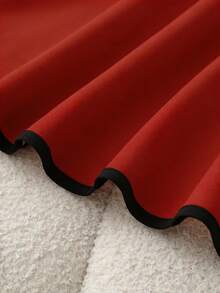 Franclia 休闲简约百搭方领无袖黑色滚边收腰连衣裙，米色，春夏款 - 紅色 - 查看 3
