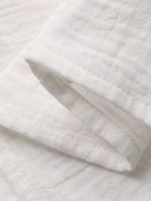 DAZY Women's Stand Collar Half-Placket Loose Lantern Sleeve Shirt - White - View 10