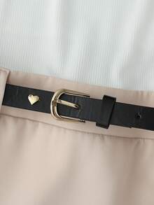 SHEIN Franclia 女士百搭优雅通勤休闲连体裤上衣配腰带，可搭配半裙、短裤、阔腿裤，两件套，春夏款 - 卡其色 - 查看 6