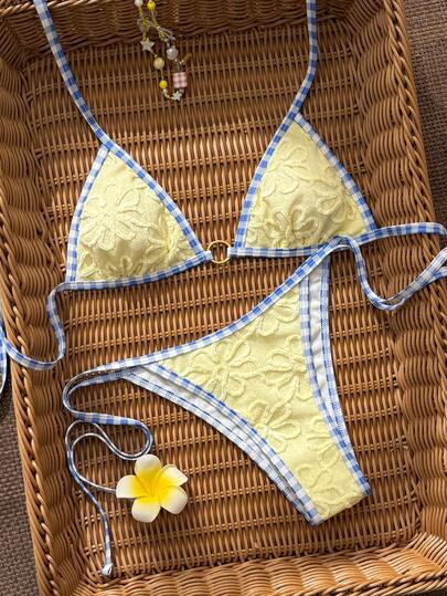 Swim Mod Bộ đồ bơi 2 mảnh dành cho nữ, mẫu mới Xuân/Hè 2026, chất liệu vải đặc biệt in họa tiết ngẫu nhiên, thích hợp cho kỳ nghỉ biển, phong cách thanh lịch và thường ngày.