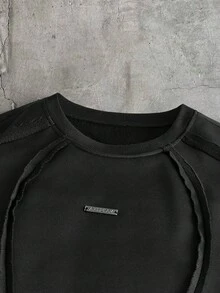 AXEPEAK Áo thun nam màu đen dáng rộng, thoải mái, phong cách thường ngày - màu đen - Xem 3