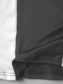 Manfinity Dauomo Camiseta casual de cuello redondo con bloques de color para uso diario versátil para hombres - Multicolor - Ver 6