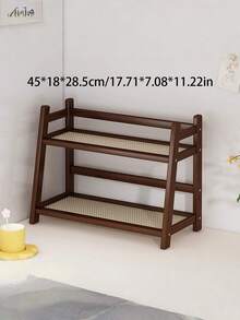 Rak Penyimpanan Dapur Bambu (1 Buah), Organizer Meja Lipat, Rak Penyimpanan Rumah Tangga Multifungsi Kecil/Tempat Gelas, Rak Bar Teh/Kopi, Hadiah Natal, Dekorasi Ruangan. - MultiWarna - View 2