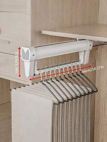 Space-Saving Retractable Pants Hanger - Metal Material, Multifunctional Wardrobe Organizer - Suitable For Suits, Jackets, Tops, Etc., Clothes Dryer - Multicolor - View 12