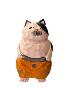 Madebyblanc Hand-Carved Cat Figurine, Exquisite Wooden Cat Statue - A Lifelike Mini Cat Sculpture Suitable For Home Desktop Decoration, Bookshelf Display, Adorable Gift For Animal Lovers, Collectible Artwork, Creative And Cute Cat Figurine Decoration For The Home, Suitable As A Birthday Gift (Handmade, Natural Wood Grain). - 1PC - View 17
