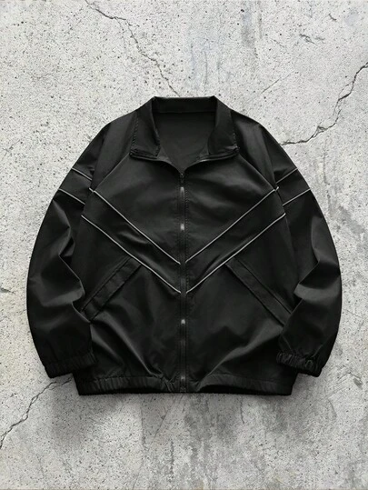 EVRINFINITE Chaqueta de manga larga sencilla para uso diario de hombre, para otoño, estilo grunge