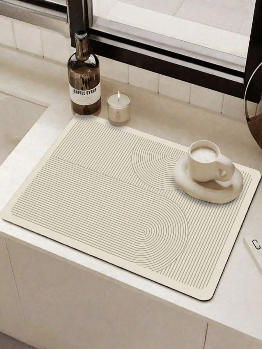 1 件条纹洗碗垫，厨房台面垫，适用于水槽和台面，可搭配碗碟架使用 - 彩色 - 查看 1