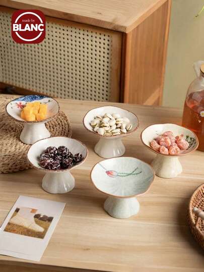 Madebyblanc Bát chân đế bằng gốm cổ điển, giá đựng bánh kiểu cổ có đế, hoàn hảo để đựng đồ ăn nhẹ, các loại hạt, trái cây và món tráng miệng - Đĩa tiệc trang nhã, vật trang trí trên quầy bếp, vật trang trí trung tâm bàn ăn gia đình, khay tiệc cưới, bộ đồ ăn, đồ dùng nhà bếp.