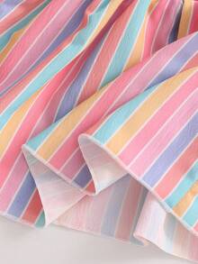 SHEIN Baby Girls Cute Casual Heart Pattern Dress - Multicolor - View 6