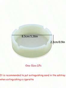 1pc Large Capacity Glow-In-The-Dark Silicone Ashtray For Home Use Boy Valentine Heart Women's Valentine - Luminous white - View 4