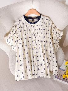 CosyJoli 大尺碼女款休閒襯衫，鈕扣開襟上衣，女士休閒穿著 - 彩色 - 查看 5