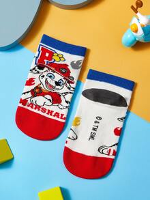 SHEIN | PAW Patrol 3双装男童纯棉柔软透气吸湿短袜，色彩鲜艳可爱卡通图案，加固趾部和脚跟，经久耐穿，四季皆宜，适合学校和户外活动，夏季冬季均可穿着，也适合狗狗玩耍、追逐和玩耍。 - 彩色 - 查看 6