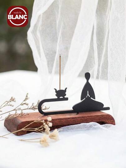 Madebyblanc 禅宗冥想僧侣香炉雕塑，创意茶道圣贤灵感香炉，桌面装饰，手工打造，茶室或书房点缀，送给修行者和日本美学爱好者的贴心礼物。