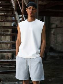 Major Grit Men's Casual Street Style Tank Top And Shorts Set Muscle Tee For Men Mens 2 Piece Outfits Summer Men Clothes Men Two Piece Outfit Men Coords Outfit - White - View 1