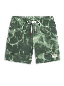Manfinity VDAYZ Men's Tie-Dye Print Beach Shorts - Dark Green - View 7