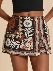 Travachic Quần culottes nữ họa tiết hoa và bướm đêm, kiểu dáng thường ngày, đa năng, năm 2026. - Nhiều màu - Xem 8