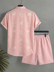 Manfinity Swimmode 男士沙滩套装 - 粉色 - 查看 3