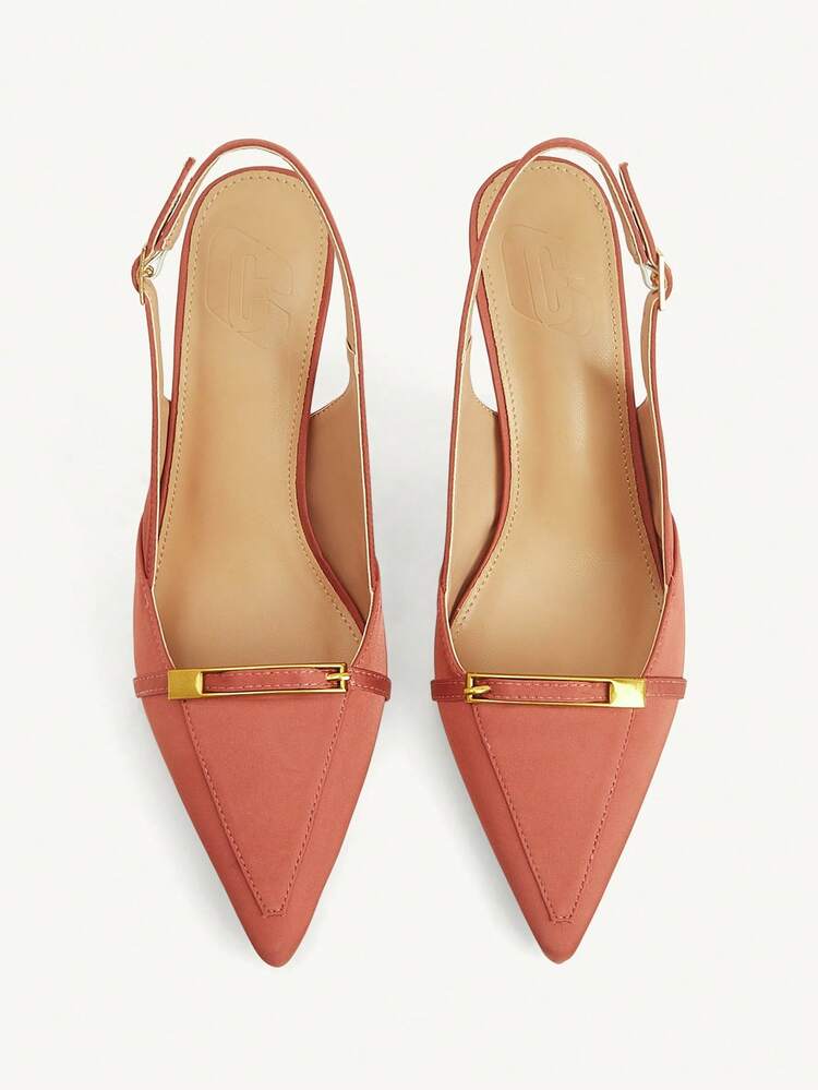 CUCCOO CHICEST Women's Shoes Fashion Red Elegant Metal Decorative High Heels