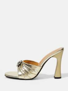 CUCCOO HITCHD Wemenshoes Spring/Summer Fashion High Heel Sandals - Light gold - View 2