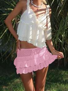 Sydney Algeri Váy đi biển họa tiết sóng biển rộng rãi thoải mái cho nữ - Màu Hồng baby - Xem 4