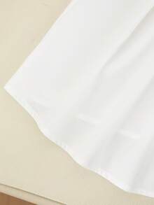 GlowEve CURVE 女士梭织荷叶边 Polo 领收腰显瘦时尚百搭连衣裙 - 黑與白 - 查看 5