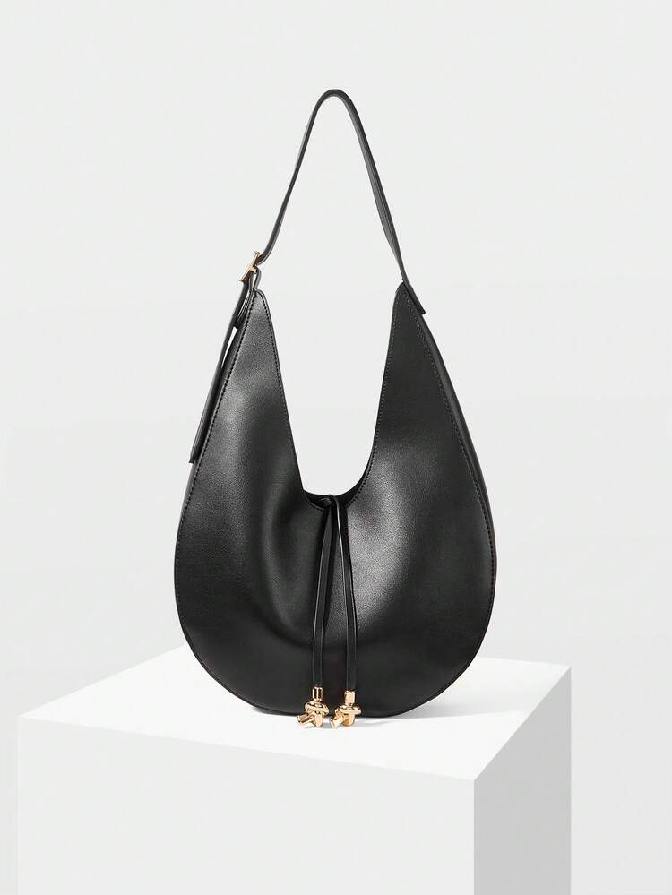 WOMEN'S MINIMALIST SOFT CRESCENT BAG SHOULDER BAG, SUITABLE FOR COMMUTING AND SHOPPING