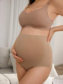 Moonlight&Mama Maternity Underwear For Women, High Waist Belly Support, Seamless Design, Comfortable Panties For Early, Middle And Late Pregnancy - Apricot - View 1