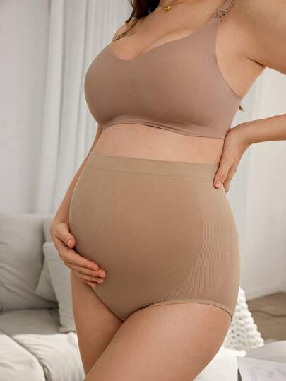 Moonlight&Mama Ropa interior de maternidad para mujeres, con soporte de cintura alta para el vientre, diseño sin costuras, bragas cómodas para el embarazo temprano, medio y tardío