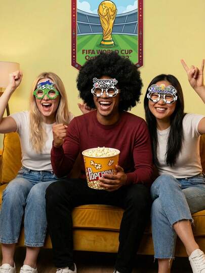 Joivida 8个世界杯派对纸杯，派对装饰品，摄影道具，酒吧足球世界杯球迷一次性派对道具，适合观看世界杯，赠送亲朋好友