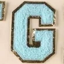 1件装，蓝色A-Z字母贴片，共26个，可熨烫字母贴片，适用于服装、夹克、包包等装饰配饰，字母徽章贴纸 - 藍色 - 查看 5