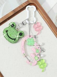 ROMWE Fairycore 1. Móc khóa hình trái tim dễ thương, mềm mại, tinh tế kiểu Nhật Bản dành cho bé gái, làm từ nhựa acrylic màu hồng hai chiều, đính ngọc trai giả, kim tuyến lấp lánh, pha lê trong suốt, hình cỏ bốn lá rỗng, nơ, chấm bi xanh lá cây, khóa leo núi, cánh mây, gốm mềm, đính đá rhinestone, kim cương lấp lánh hai mặt, hình ếch hoạt hình tự làm, hình xương, thích hợp làm quà tặng hàng ngày cho phụ nữ, bé gái, chị em gái, bạn gái. - Nhiều màu - Xem 5