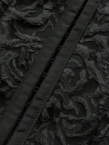 Soleia 女士浪漫度假连衣裙，红色提花纹理褶皱腰部拼接荷叶边肩带多层荷叶边下摆A字雪纺迷你连衣裙，休闲、约会、情人节、下午茶、海滩、邮轮、城市度假、音乐节、派对、波西米亚风、嬉皮风、西部风、日常通勤、情人节红色连衣裙 - 黑色 - 查看 9