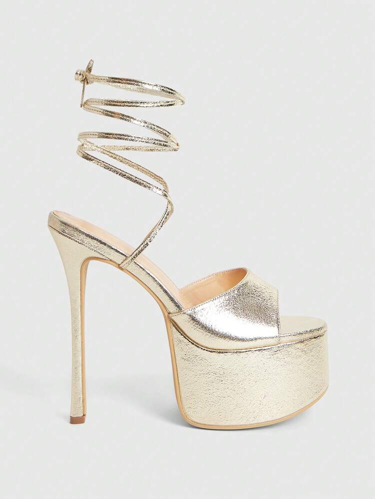 CUCCOO LuxiPop Women Shoes Stiletto High Platform Shoes Strap Women Sandals Nightclub Style Wear Sexy Fashion Wear