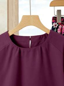 Rusticease 女士度假休闲纯色上衣+印花半裙套装（2件套），女士夏季服装，夏季半裙套装，半裙上衣套装，女士半裙上衣套装，印花半裙套装 - 彩色 - 查看 3