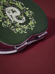 FanGlow HARRY POTTER X SHEIN 1 chiếc gương gấp cầm tay hình trái tim màu xanh lá cây in họa tiết cá nhân, có ngăn đựng gương trang điểm, tiện lợi mang theo. - màu xanh lá - Xem 4