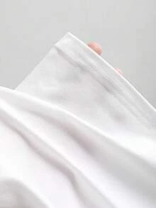 Elamini 女士V领前扭结休闲连体衣，简约性感，春夏款 - 白色 - 查看 7